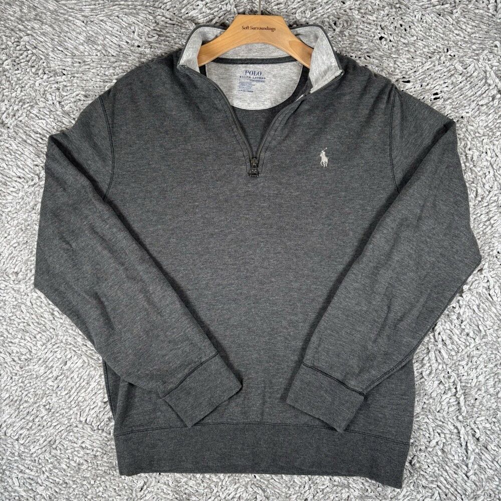 Polo Ralph Lauren Performance 1/4 Zip Pullover Sweater Men's Small Gray Golf